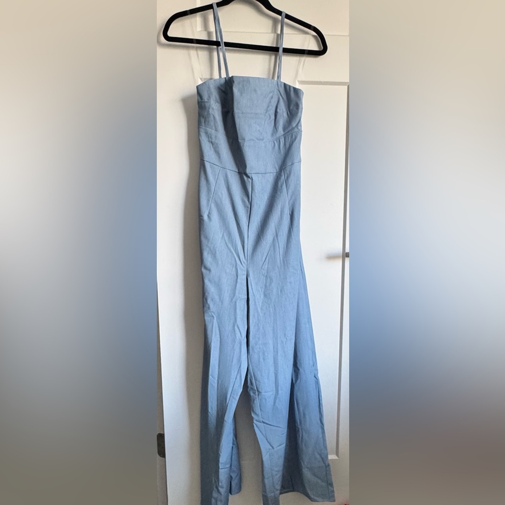 Trixxi Wide Leg Jumpsuit | Light Blue | XL